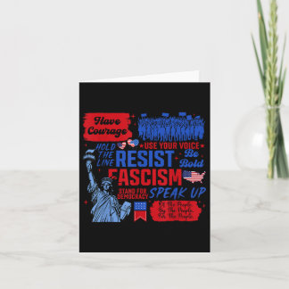 Resist Fascism Liberal Activist Statue Of Liberty  Card