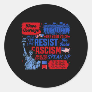Resist Fascism Liberal Activist Statue Of Liberty Classic Round Sticker