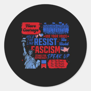 Resist Fascism Liberal Activist Statue Of Liberty Classic Round Sticker