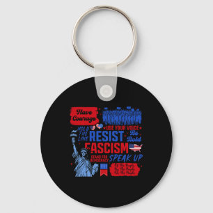 Resist Fascism Liberal Activist Statue Of Liberty Key Ring