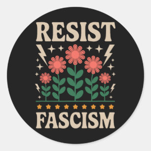 Resist Fascism Protest Trump Anti Trump 14 Classic Round Sticker