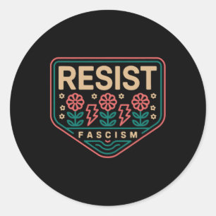 Resist Fascism Protest Trump Anti Trump 2 Classic Round Sticker