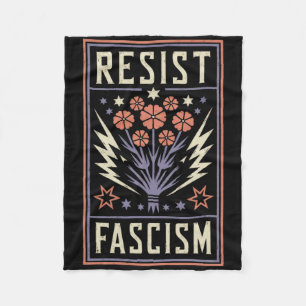 Resist Fascism Protest Trump Anti Trump 2 Fleece Blanket