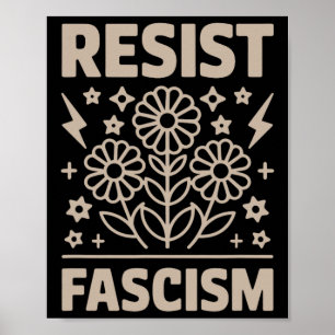 Resist Fascism Protest Trump Anti Trump 3 Poster