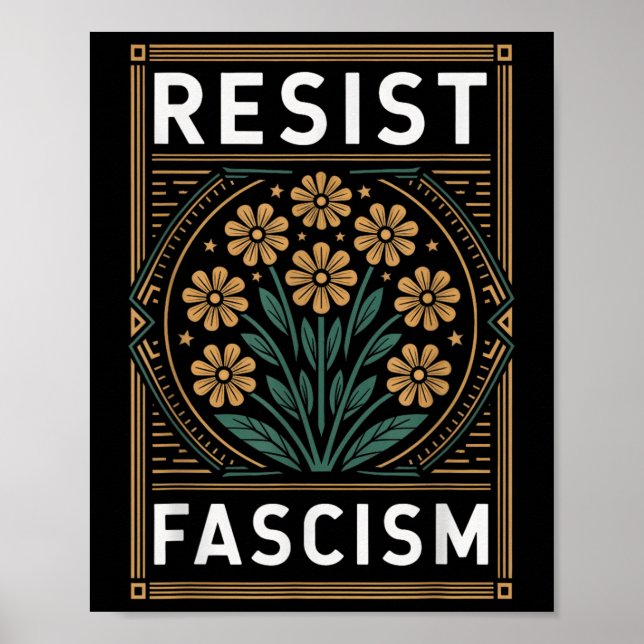 Resist Fascism Protest Trump Anti Trump _4  Poster (Front)