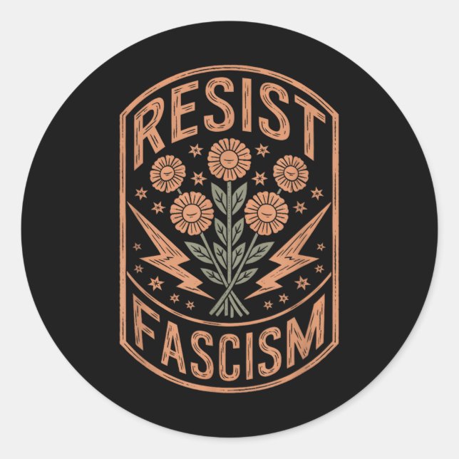 Resist Fascism Protest Trump Anti Trump _5  Classic Round Sticker (Front)