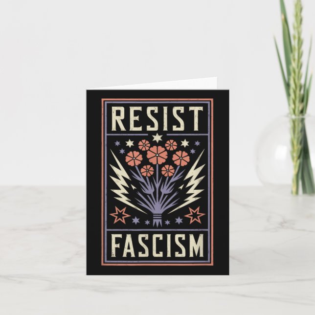 Resist Fascism Protest Trump Anti Trump _6  Card (Front)