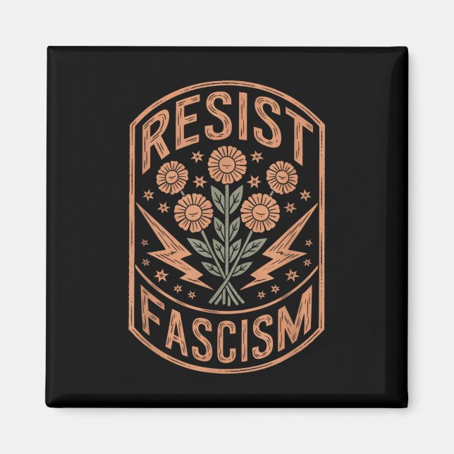 Resist Fascism Protest Trump Anti Trump  Magnet (Front)