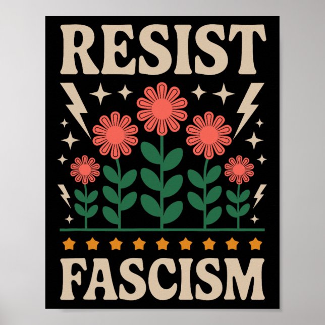 Resist Fascism Protest Trump Anti Trump  Poster (Front)