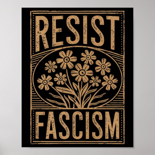 Resist Fascism Protest Trump Anti Trump Premium _3 Poster (Front)