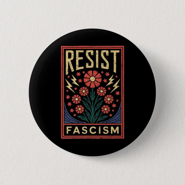Resist Fascism Protest Trump Anti Trump Premium  6 Cm Round Badge (Front)