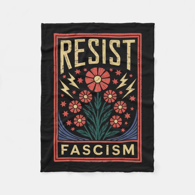 Resist Fascism Protest Trump Anti Trump Premium  Fleece Blanket (Front)
