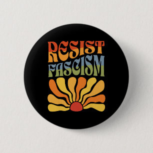 Resist Fascism Retro Boho Feminist Pro Choice Huma 6 Cm Round Badge