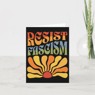 Resist Fascism Retro Boho Feminist Pro Choice Huma Card
