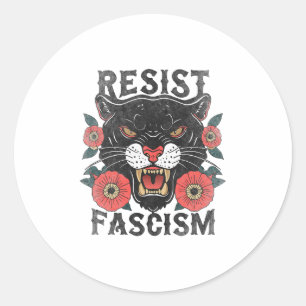 Resist Fascism Tiger Anti-trump Social Justice Fem Classic Round Sticker