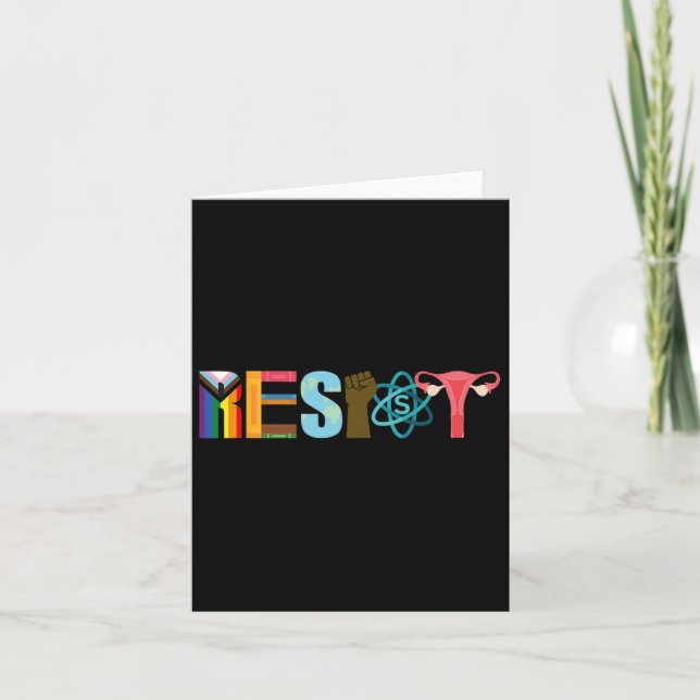 Resist Feminist Pride Science Equality Activism  Card (Front)