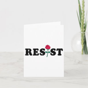Resist Feminist Rose Flower Women Feminism Vintage Card