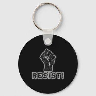 Resist Fist Activist Protest Strength Political Gi Key Ring