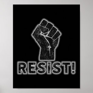 Resist Fist Activist Protest Strength Political Gi Poster
