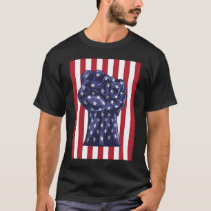 Resist Fist American Flag Activism Rise Up T-Shirt