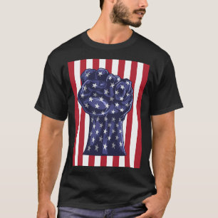Resist Fist American Flag Activism Rise Up T-Shirt