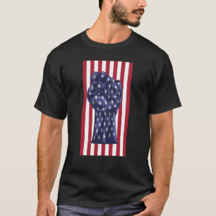 Resist Fist American Flag Activism Rise Up T-Shirt