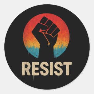 Resist Fist Classic Round Sticker