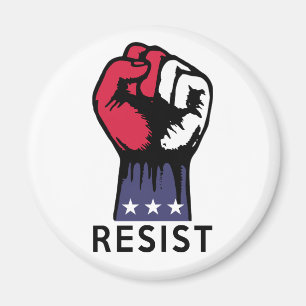 Resist Fist Justice Now Red, White and Blue Magnet