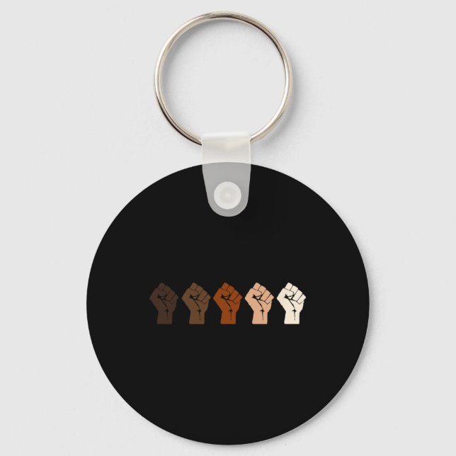Resist Fist Multi Skin Tone  Key Ring (Front)