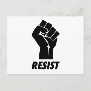 resist fist postcard