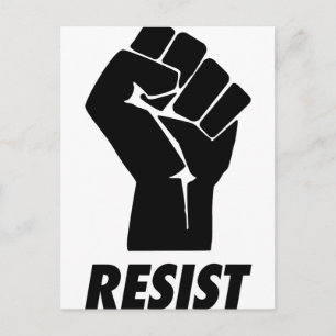 resist fist postcard