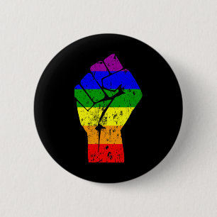 Resist Fist Rainbow Flag Gay Pride 6 Cm Round Badge
