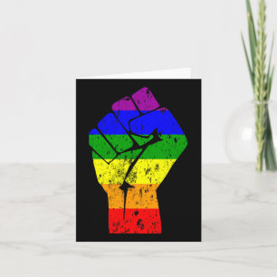 Resist Fist Rainbow Flag Gay Pride  Card
