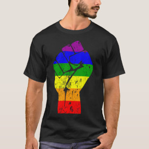 Resist Fist Rainbow Flag Gay Pride  T-Shirt
