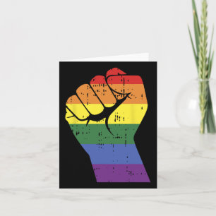 Resist Fist Retro Rainbow Hand Gay Lgbt Pride Supp Card