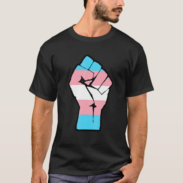 Resist Fist Transgender Flag Trans Pride T-Shirt (Front)