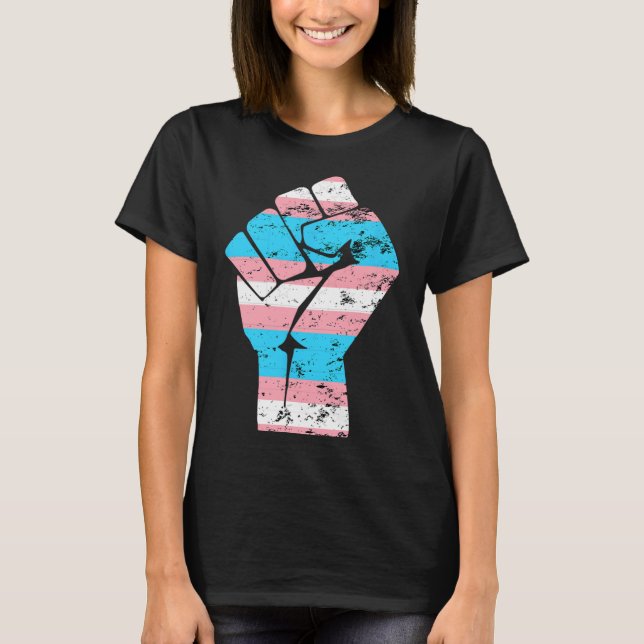 Resist Fist Transgender Flag Trans Pride  T-Shirt (Front)