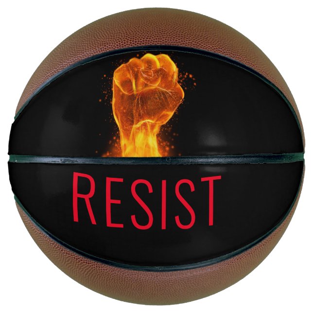 Resist Flaming Fist Basketball (Front)