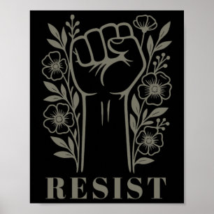 Resist Floral Anti-trump Political Protest Anti Tr Poster