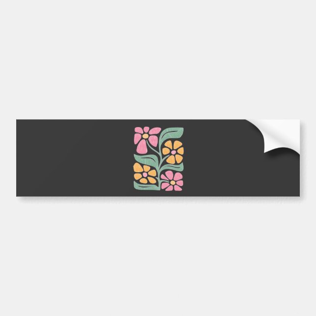 RESIST Floral Anti Trump Political Protest  Bumper Sticker (Front)