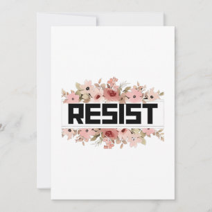 RESIST Floral Anti Trump Political Protest Invitation