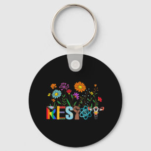 Resist Floral Anti Trump Political Protest Not My Key Ring