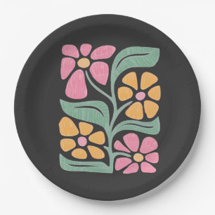 RESIST Floral Anti Trump Political Protest Paper Plate