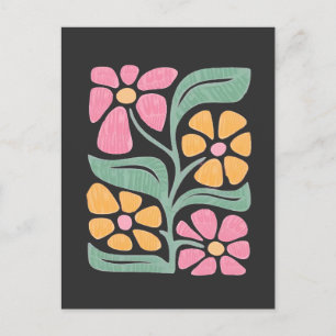 RESIST Floral Anti Trump Political Protest  Postcard