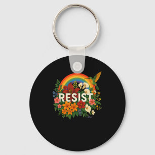 Resist Floral Anti Trump Political Protest Pride M Key Ring