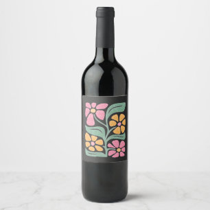 RESIST Floral Anti Trump Political Protest  Wine Label