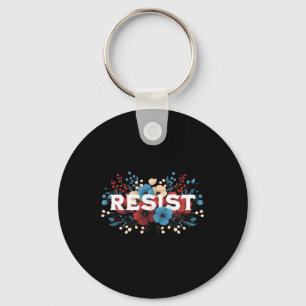 Resist Floral Key Ring