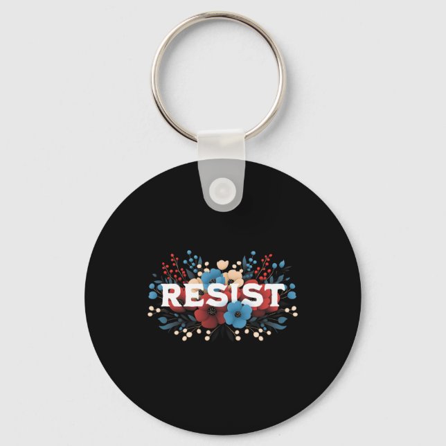 Resist Floral  Key Ring (Front)