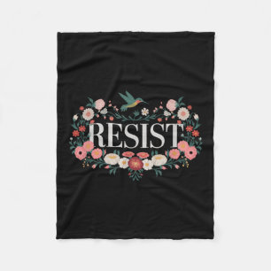 Resist Floral Protest Trump Anti Trump _1 Fleece Blanket