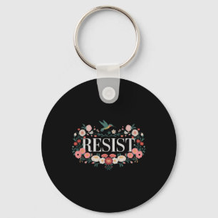Resist Floral Protest Trump Anti Trump _1  Key Ring